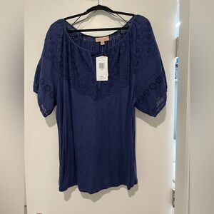 Philosophy Navy Eyelet Top 3XL